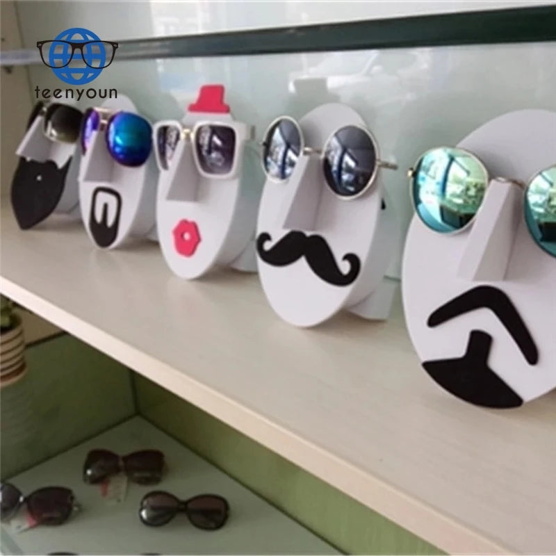 Teenyoun Mustache Face Glasses Sun Spectacle Display Stand Holder Organizer for Eyewear