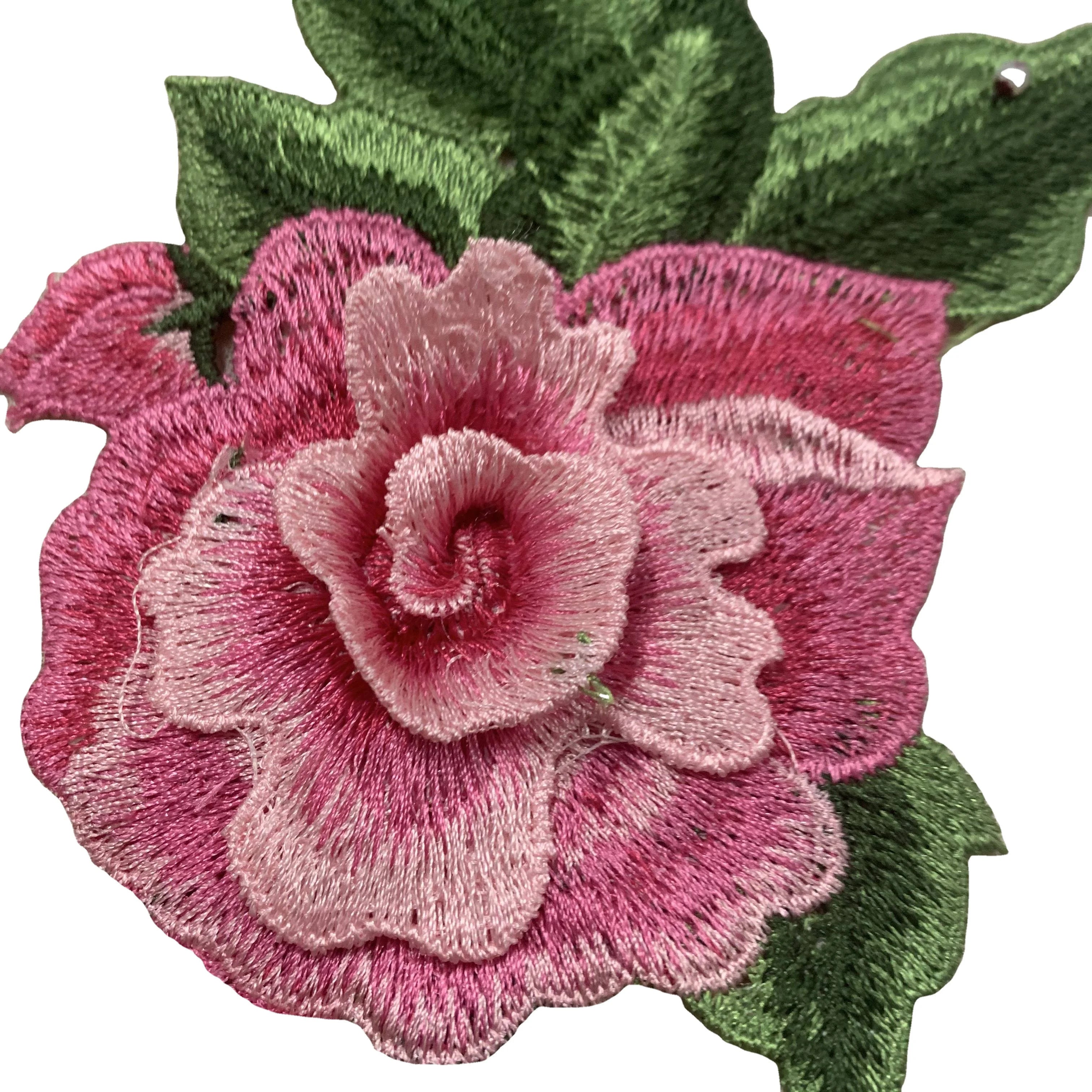 Flower Patches Applique Embroidered Red Blossom AppliqueFloral Applique Iron on
