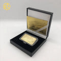Custom Souvenir Gift Iron Bullion Zimbabwe Solid Gold Plated Bar Ingot for Collection