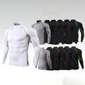 New Quick Dry Running Turtle Neck Compression Shirt for Men Long Sleeves Basketball Tight Bodybuilding Sport T-shirt