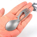 Mini Size 3 in 1 Customized Eco-Friendly Food Grade Multi-Function Metal Titanium Travel Camping Spork with Bottle Opener