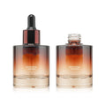 30/50ml Glass Dropper Electroplated Rubber Head Thick Base Essence Liquid Tawny Gradual Change Essential Oil Bottle Wholesale