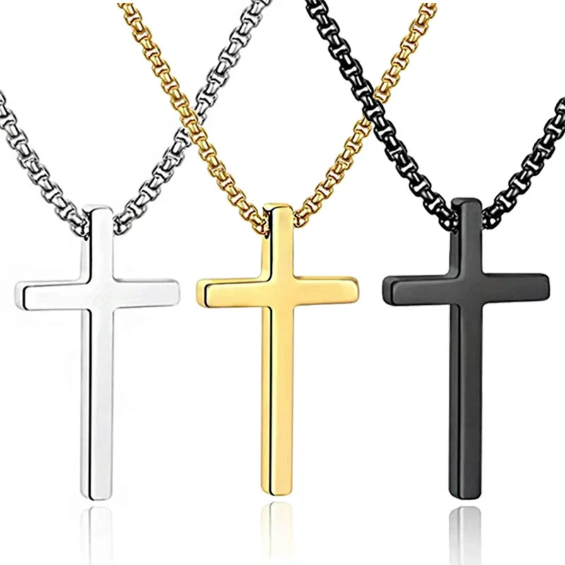 Hot Sale CHEAP Price Classic Stainless Steel Cross Necklace Simple Pendant Titanium Steel Necklace for Mens MegaBDM