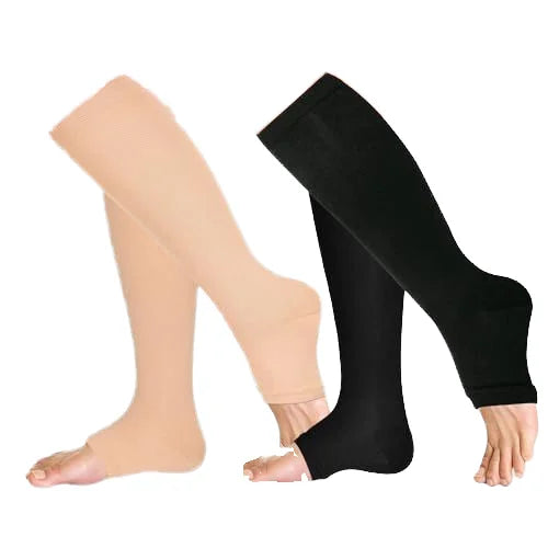 Knee-High Compression Socks Daily Sporty Design Logo Anti-Slip Breathable 20 30MmHg  for Varicose Diabetics Cycling