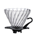 Glass Pour Over Coffee Funnel Dripper Clever Coffee Cone Brewer Filter With Removable Base Clear 1-4 Cups