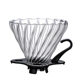 Glass Pour Over Coffee Funnel Dripper Clever Coffee Cone Brewer Filter With Removable Base Clear 1-4 Cups
