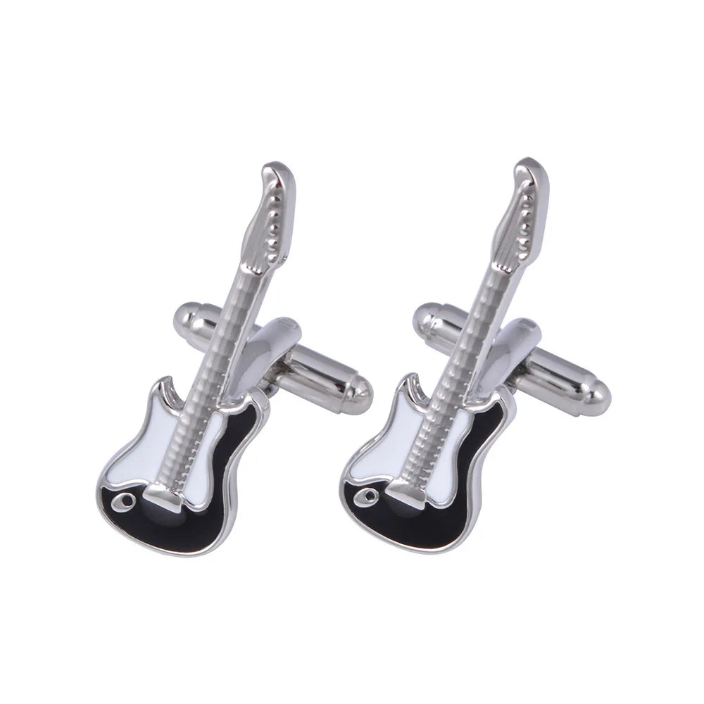 Wholesale Violin Musical Style Elegant Cufflinks Custom Mens Suit Shirt Fashion Accessory Wedding Tuxedo Trendy Jewelry Gift