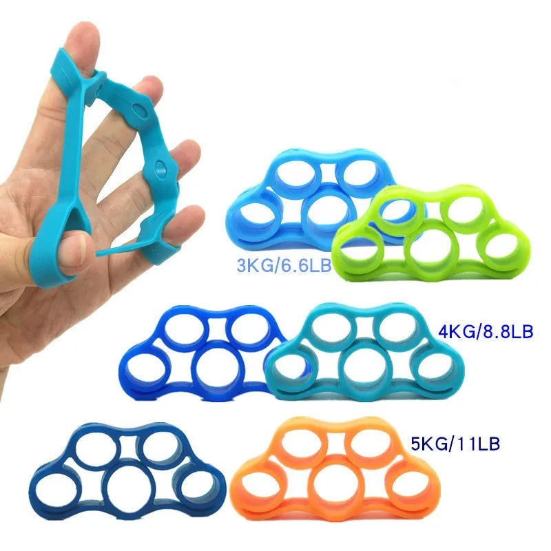 Hand Grip Silicone Finger Expander Durable Adjustable Resistance Bands Exercise Wrist Strength Trainer Muscle Relax Fitness