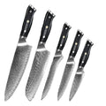 2026 New Hot Selling High Carbon Stainless Steel Damascus Laser Pattern Knife Set With Wooden Handle
