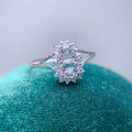 Hot Popular Women's 925 Sterling Silver Ring Natural Aquamarine Classic Statement Proposal Jewelry for Weddings Parties