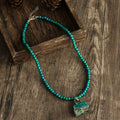 New Fashion Bohemian Women Jewelry 4mm Natural Stone Handcrafted Beaded Choker Natural Stone Handbag Pendant Necklace