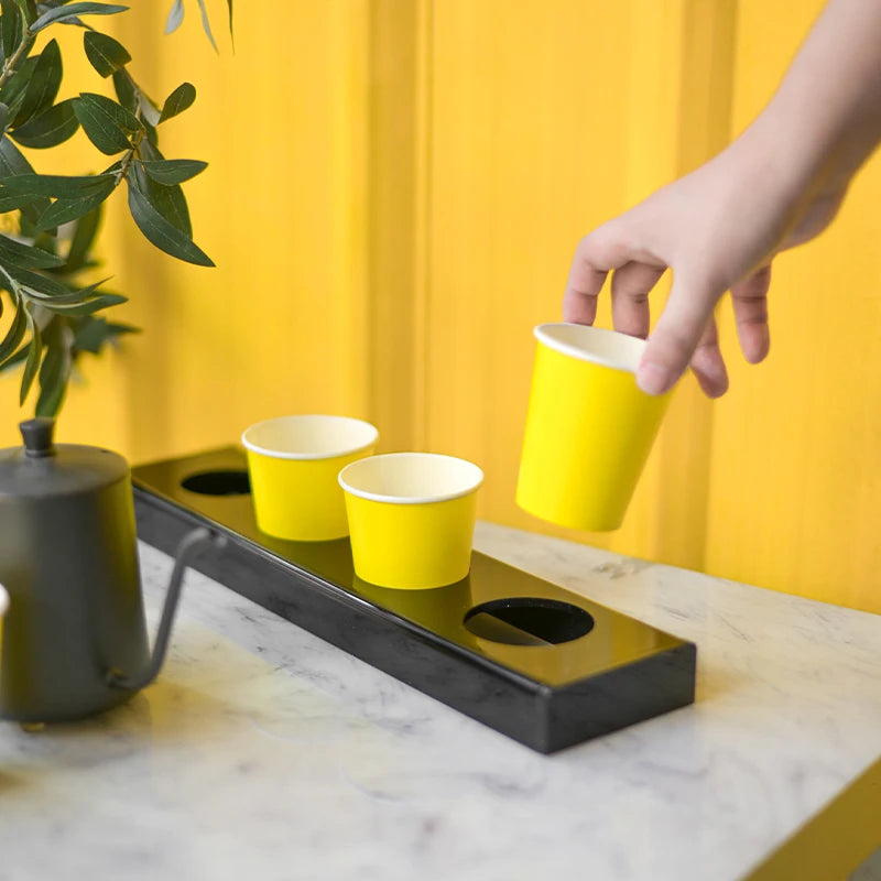 Black Acrylic Cup Holder Desktop Paper Cup Organiser Coffee Shop Acrylic Decoration