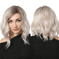 Short Lace Front Synthetic Wigs Brown Mixed Blonde Kinky Curly Wavy Lace Hair Wigs for Women Daily Heat Resistant