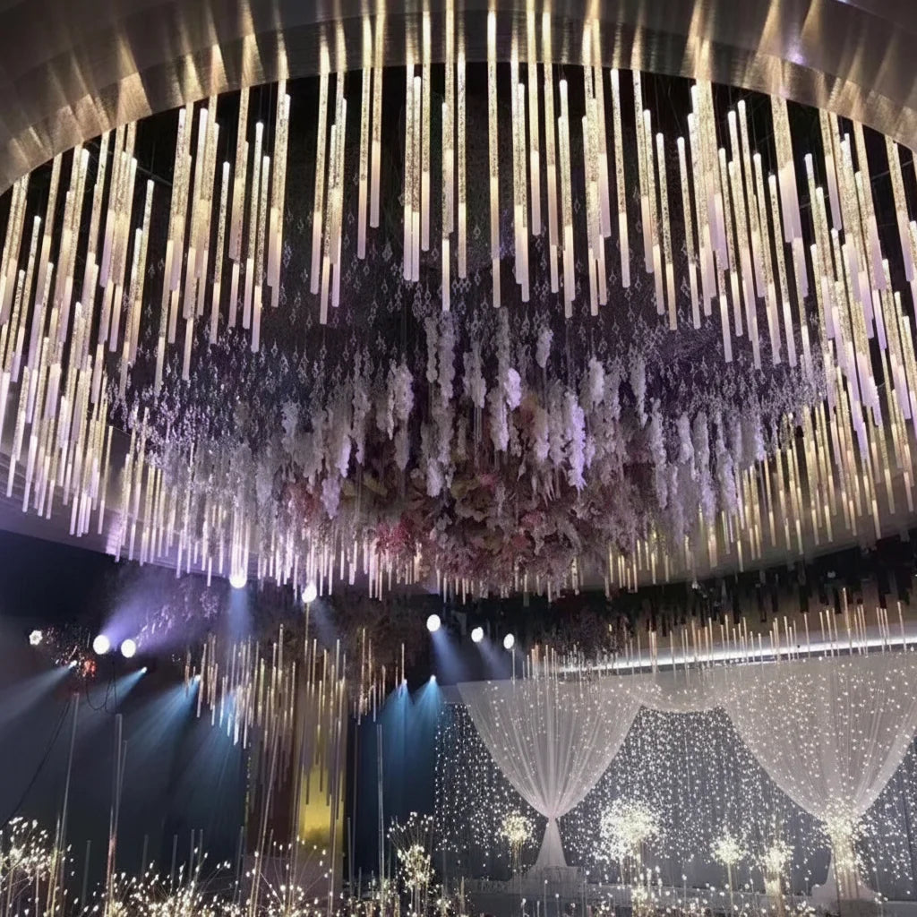 Wedding Props 10 Frosted Rod Chandelier Hotel Wedding Hall Stage Decoration Acrylic Light Decorative Lights