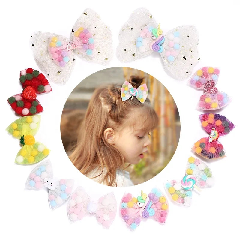 Hot Sell Newborn Toddler Children Fancy Ornaments Handmade Hair Bows Hairgrips Bows for Girls Hair