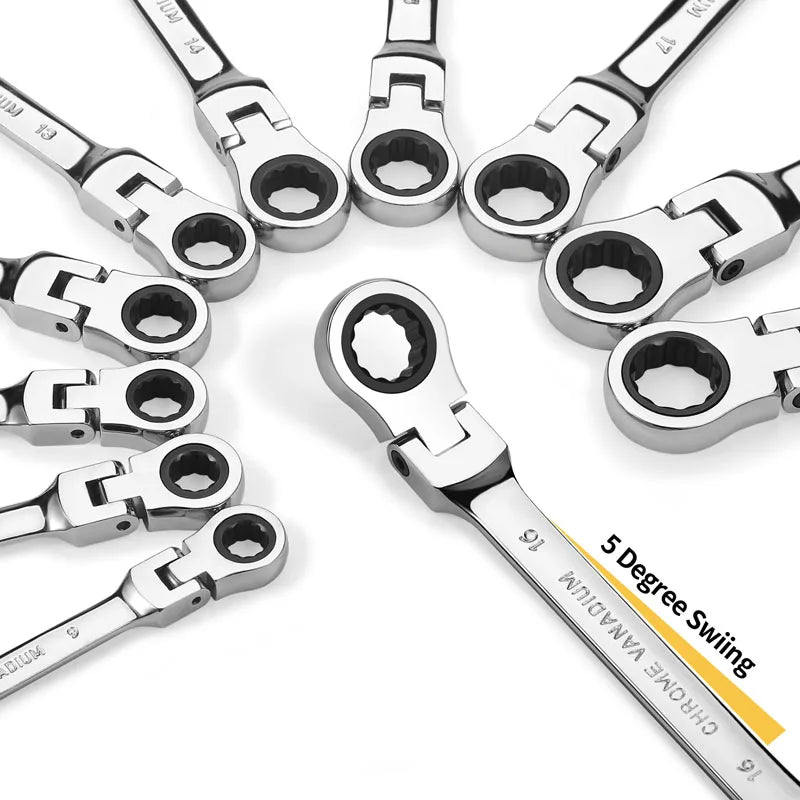 Ratchet Torque Adjustable Wrench Cordless Set Combination Chrome Vanadium Steel Hand Tool Socket Convenient Universal Household
