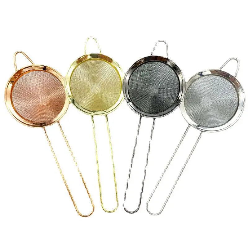 Bambus Vintage Gold Sliver Color Tea Infuser 304 Stainless Steel Mesh Strainer Colander for Matcha Powder