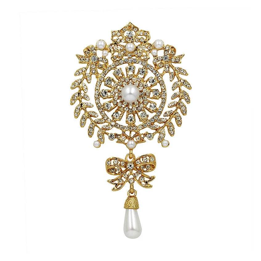 Assorted Designs Wedding Bridal Rhinestone Brooch Hanging Pendant Bouquet Brooch for Gift or Party Wholesale Available