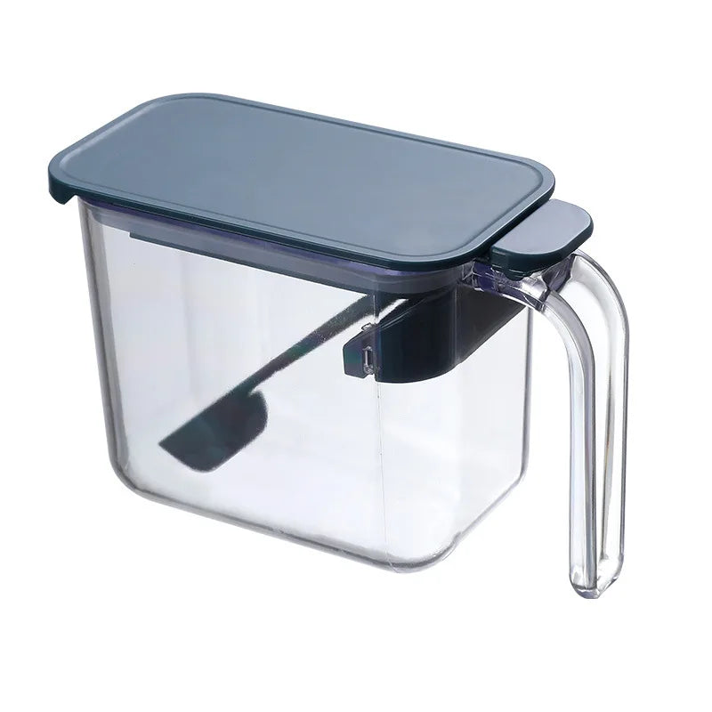 Hot Sale Seasoning Box With Spoon Clear Kitchen Seasoning Jar Seasoning Storage Container for Spice Salt Sugar Cruet