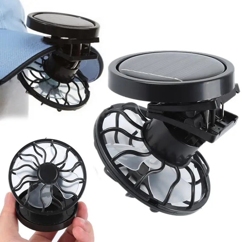 New Clip-on Solar Sun Power Energy Panel Cooling Cell Fan for Camping Hiking Fishing Outdoors MINI Sun Powered Fan