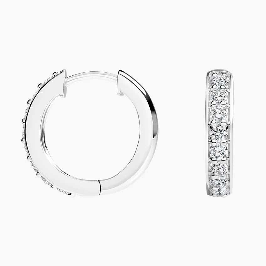 Women's Diamond Stud Hoop Earrings 14K 18K White Yellow Lab-Grown Gold Fine Jewelry Big Hoop Earrings