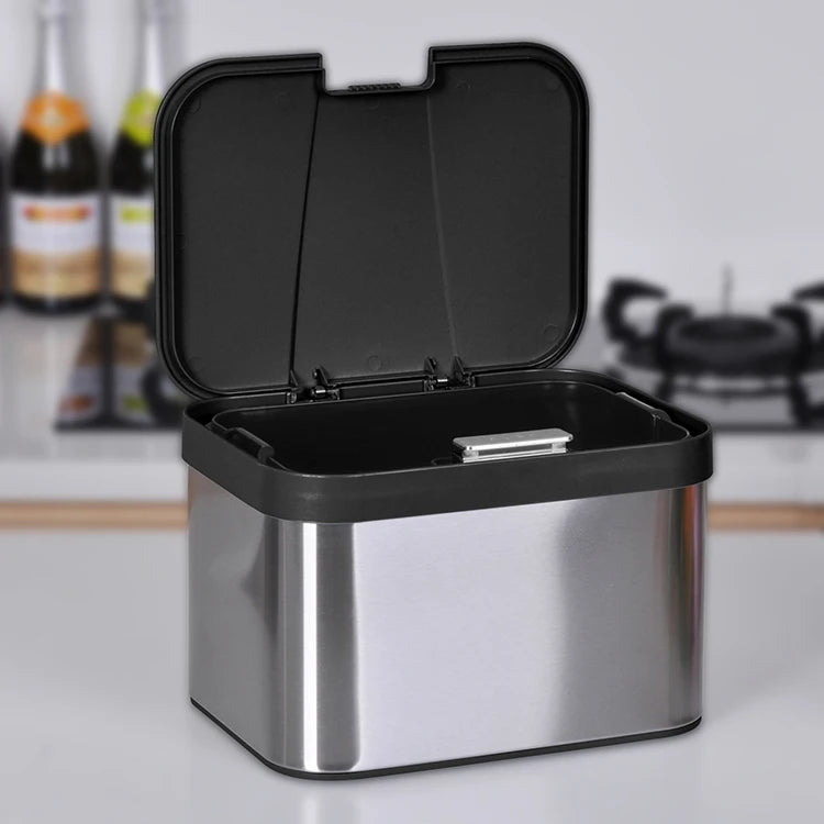 4.3L Kitchen Compost Bin Metal Compost Bucket Durable Usage Stainless Steel S/S 410 Steel Storage Bucket