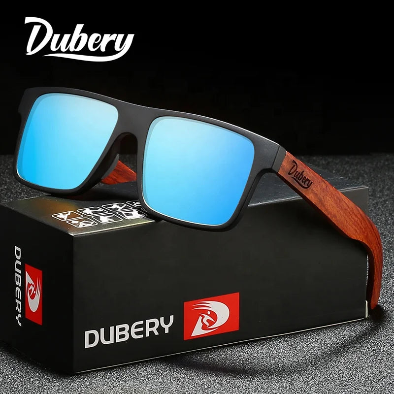 DUBERY D833 Wood Logo Polarized UV400 Sunglasses Unisex Fashion PC Frame 2026