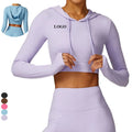 New Arrival Wholesales Long Sleeved Yoga Clothes Breathable Gym Running Fitness Sports T-shirt Hooded Outdoor Sports T-shirt Top