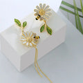 S925 Daisy Jewelry Daisy Earrings Flower Tassel Earrings Jewelry Daisy Asymmetry Bee Earrings