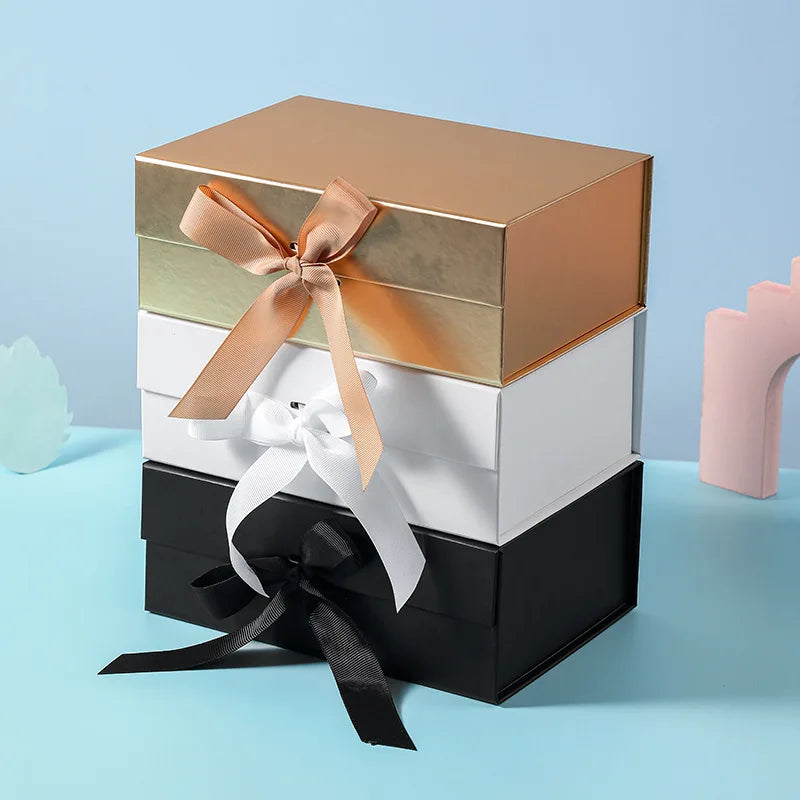 Spot Bow Folding Magnetic Box Luxury Shoes Clothes Packaging Box for Morthers Day Birthday Gift Box Wholesale