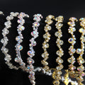 Crystal Diamond Chain S-Shape Rhinestones Flatback Wedding Accessories for Clothing Headwear Shoes