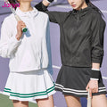 Wholesale Custom Logo Sports Clothing 2 in 1 Mini Pleated Skirt 3 Piece Suit Gym Fitness Sets Golf Tennis Set for Women