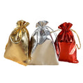 Wholesale Gold Drawstring Fabric Bags Lovely Christmas Jewellery Pouches Glitter Organza Voile Bags Wedding Party Red Gold Linen