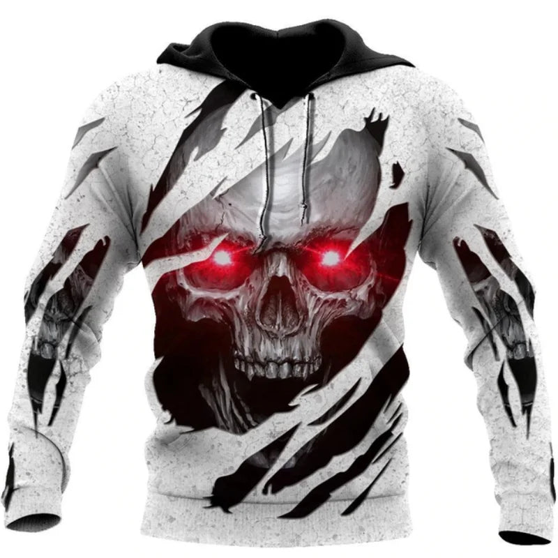 Fitspi Men Fashion 3d Skull Print Hoodie Autumn New in Sweatshirts Hip Hop Trend Harajuku Vintage Clothes High Quality Wholesale