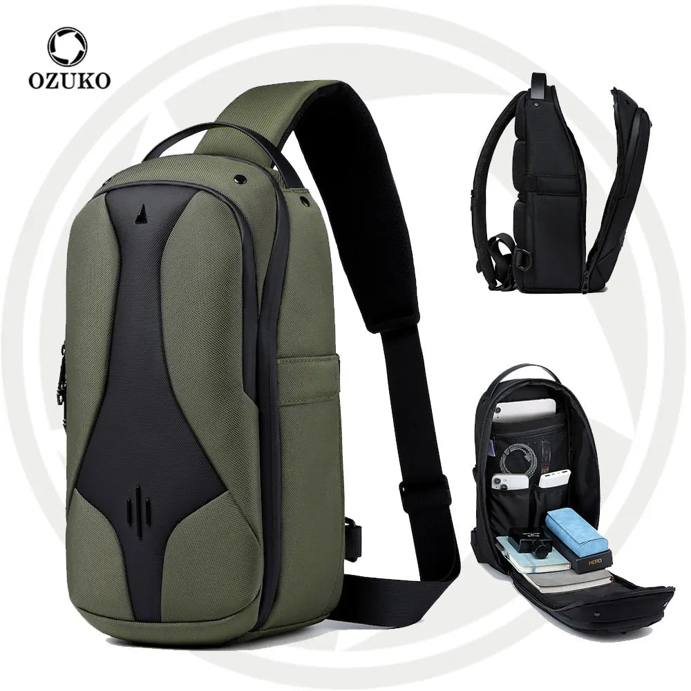 For 9735 Crossbody Sling Lightweight Polyester Fashion Minimalist Chest Shoulder Backpack Water-Resistant Everyday Carry