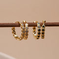 6 Colors 925 Sterling Silver Micro Setting Cubic Zircon Earrings Huggies Small Hoop Earrings Vintage Colorful Wholesale Jewelry