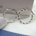 15mm 25mm Large Formal Party Wear Chunky Twist Screw Rope Fashion 925 Sterling Silver Thick Twisted Hoop Earrings
