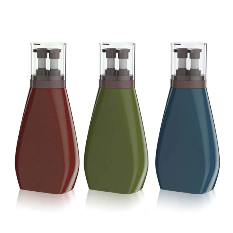 Borui 500ml Empty Double Tube Dual Chamber 2-in-1 PET Cosmetic Shampoo Lotion Pump Bottle
