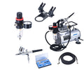 AS18K-2 Copper Airbrush Tattoo Kit with Gravity Feed and Piston Pressure Adjustable for Door Painting and Templates