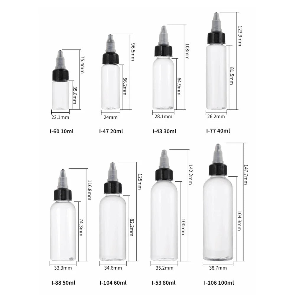 Hot Sale 1oz 2oz 4oz  Plastic PET Bottle with Twist Cap Graduation Mark