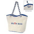 Ruthbag MAUI 8 OZ Laminated Cotton Canvas Duffle Tote Bag with Letter Pattern Stylish Shopping Bag