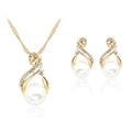 G590 Fashion Jewelry Women Christmas Gift Pearl Pendant Earring Necklace Jewelry Sets