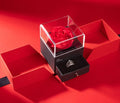 FORTE Red Rose Jewelry Box Double Open Ring Box Soap Flower Valentine's Day Earrings Necklace Jewelry Storage Box