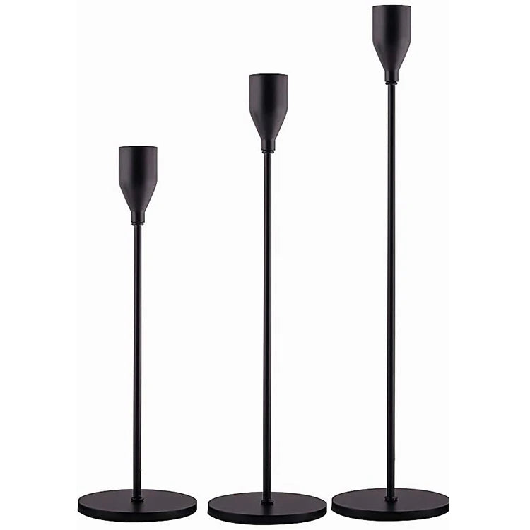 Metal Black Simple Modern Taper Centerpieces Wedding Bar Party Decor Brass Candelabra Candle Holders Candlesticks for Candles