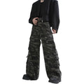 Men's Camo Jeans New Design Multi-Pocket Baggy Style Wide-Leg Straight-Leg Drape Casual Washed Look Lightweight Nonwoven Weaving