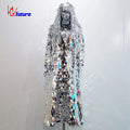 Luminous LED Clothing Mirror Dress Costume for Adults Dance Stage Performance Use Handmade Spandex/Organic Cotton Kits 1 Piece