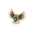 Abiding Custom Pendant Brooch 925 Sterling Silver Women Jewelry Inspired Natural Green Agate Owl Animal Necklace