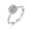 Fashion Jewelry 2022 Large Moissanite 925 Sterling Silver Gold Engagement Rings for Girls