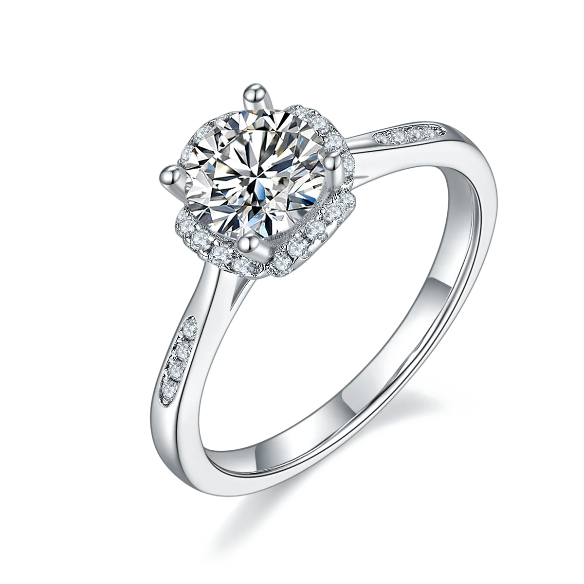 Fashion Jewelry 2022 Large Moissanite 925 Sterling Silver Gold Engagement Rings for Girls