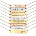 SC Simple Pure Color Stainless Steel Bar Pendant Necklace Women Personalized Customize Mama Name Plate Necklace Gift